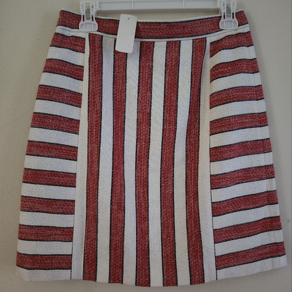 Brooks Brother Set Red Fleece Collection Striped jacket 2 + Skirt 4 White/red - Picture 5 of 7